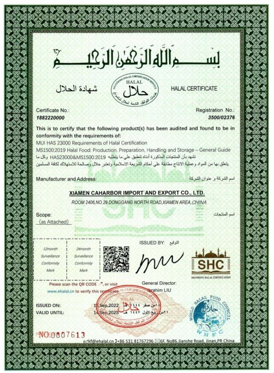 HALAL CERTIFICATE HALAL CERTIFICATE